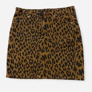 GAP Danim Brown Leopard Print Mini Skirt
